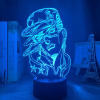 Lámpara Nocturna 3D Anime JoJo Bizarre Adventure Para Decoración De Dormitorio Luz LED Figura Jojo Jotaro Kujo Regalo De Cumpleaños - details 5