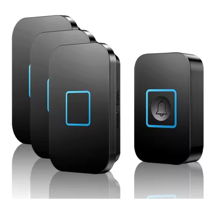 Timbre inalámbrico, juego de timbre inalámbrico, alcance de 400 m, timbre de puerta delantera impermeable IP55 con 3 receptores enchufables, 60 melodías, 5 niveles de volumen, simplemente conéctelo - 1