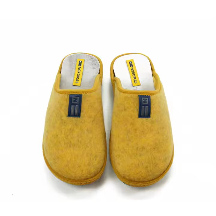 NORDIKA'S mod. 1718 zapatilla casa para mujer en lana natural, sin cordones - 1