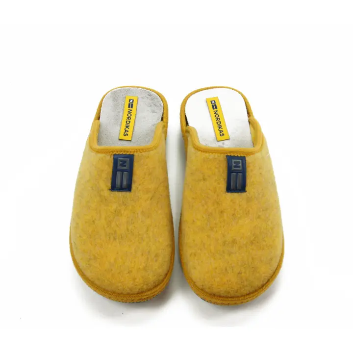 NORDIKA'S mod. 1718 zapatilla casa para mujer en lana natural, sin cordones - 1