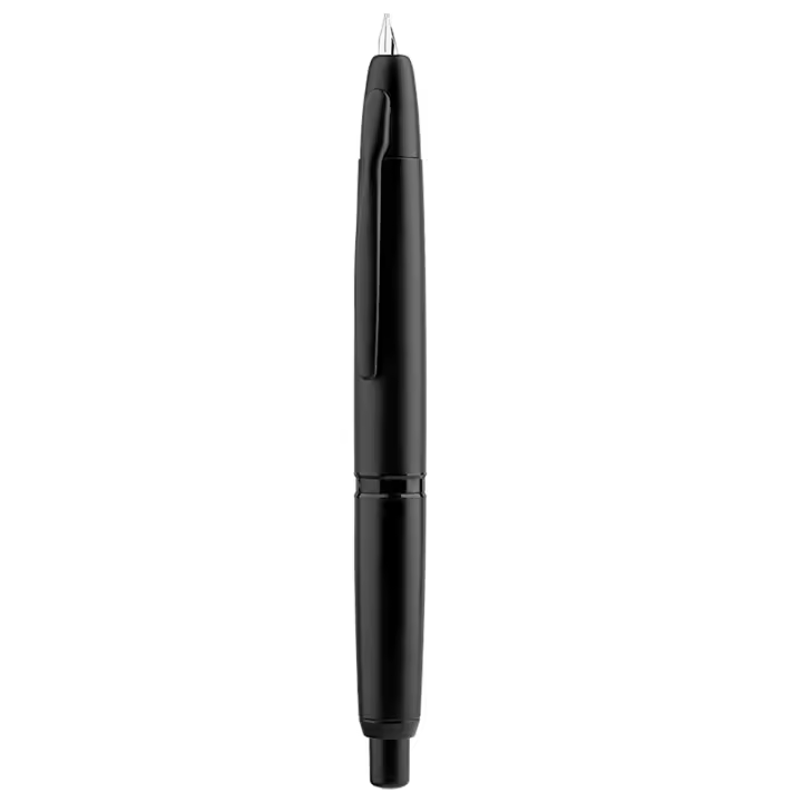 MAJOHN A1 Pluma Fuente Retráctil De Metálico Negro Mate Con Nib EF 0.4mm Para Estudiantes Y Regalos Incluye Convertidor - 1