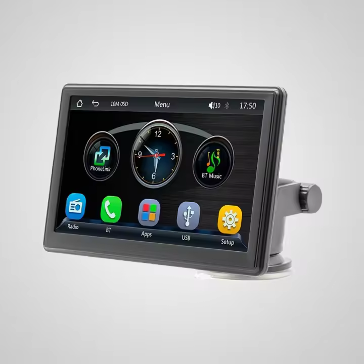 🎁【Detalles para Mamá】Con reproductor multimedia HD de 7 pulgadas para coche - GPS integrado, Bluetooth dual, control por voz, MP5, compatibilidad inalámbrica con CarPlay y pantalla táctil IPS - Apto para todos los vehículos. - 1
