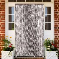 vidaXL Cortina antimoscas chenilla 118x220 cm Color Negro,  Gris y rosa,  Gris y negro y mas - details 4