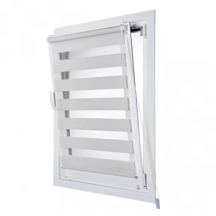 STORESDECO Estor Noche y Día Easyfix para Ventanas Abatibles, Alta Privacidad y Fácil instalación, Estores enrollables con Doble Tejido. Estores sin Taladrar para Ventanas y Puertas. - 1
