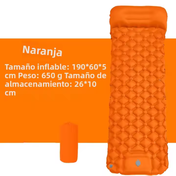 Almohadilla De Dormir Inflable Ultraligera Para Camping Con Bomba Integrada Para Senderismo Mattress Compacto Y Ligero Con Kit De Reparación - 1