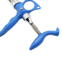 Siringa Inoculadora Automática Para Ponedoras De Pollo 5ml Con Aguja De Doble Agujero Vacuna Contra Pox De Gallo Material Acero Inoxidable + Plástico Color Azul Y Plateado - details 4