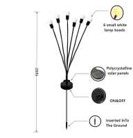 Lámpara De Vuelo De Mosca Solar Para Jardín IP65 Impermeable Con 6/8/10 Cabezas LED Iluminación De Camino Exterior Estrella Solar - details 1