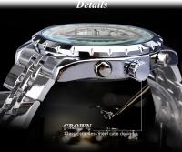 Reloj Métrico Automático Para Hombre Jaragar Con Vidrio Antiglareante Luminoso Calendario Acero Inoxidable Deportivo Y De Negocios - details 4