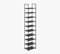 10-tier shoe rack, good size and removable, 33x33x173 cm, metal frame and fabric shelves, perfect for hallways and bedrooms, black - details 0