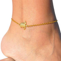 Pulsera De Tobillo Para Mujer Con Tortuga Marina Pequeña Bonita Vintage En Oro Y Plata Estilo Bohemio Joyería De Playa Accesorios De Verano - details 4