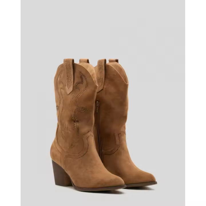 KTEY 282 A-2445 CAMEL Botas vestir mujer 34799 24I BOTA COWBOY GRABADA CAMEL - 1