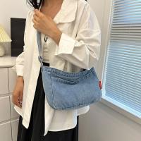 Bolso De Hombro Grande Para Mujer Estilo Casual Simplicidad Bolsa De Compras De Alta Capacidad Bolsa Cruzada De Denim Mensajero - details 4