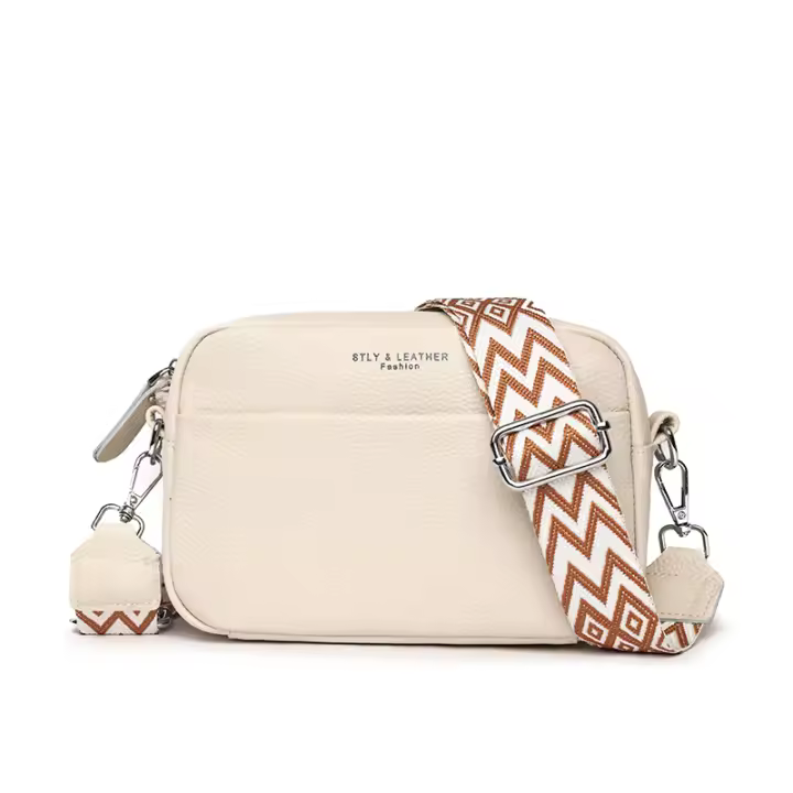 Bolso Cruzado de Piel Authentica para Mujer, Bandolera de Diseño de lujo, Color sólido, 100%, 2023 - 1