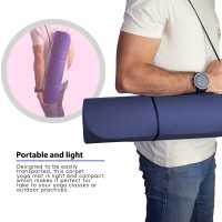 Ociodual Esterilla Yoga antideslizante con Correa de hombro y Bolsa de Transporte, Pilates, Fitness, Yoga mat, TPE Ecológico + Algodón, Colchoneta gimnasia, Azul Claro/Oscuro, 183cm X61cm X6mm - details 1