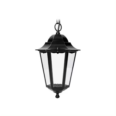 EDM Farol de Aluminio y Cristal Negro IP44 E27 100W Ø22x96,5cm EDM - 73431 Farol Iluminación Exterior Faroles Led - 1