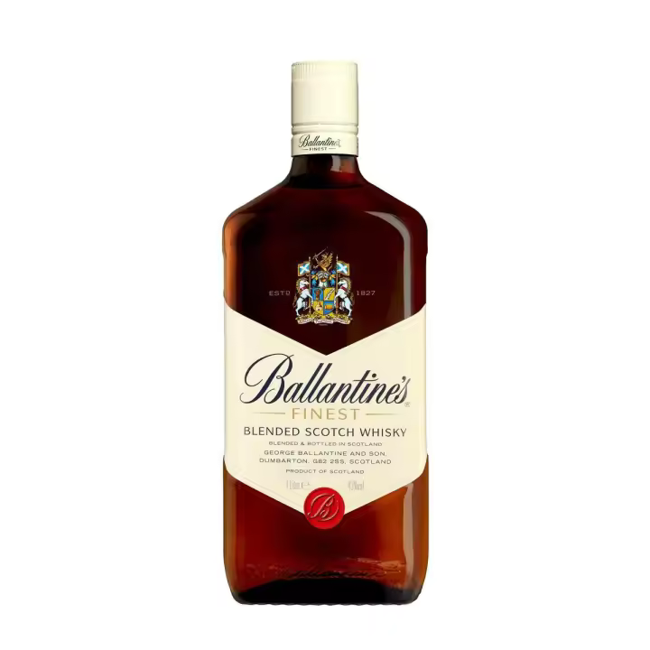 Ballantine's Finest Whisky – Botella 1L | Mezcla de Más de 40 Whiskies – Perfecto para Disfrutar Solo o en Cócteles - 1