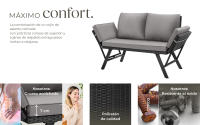 Tectake - Sofá lounge de ratán SINTRA, reposabrazos ajustables, 2 en 1, Sofá de poliratán con reposabrazos abatibles, Conjunto cómodo con cojín de asiento grueso, con cierre de velcro, y cojines de respaldo suaves, Poliratán de alta calidad, resaldo suave - details 1