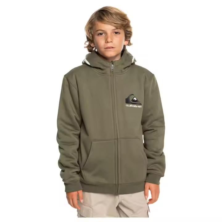 Sudadera con Capucha Quiksilver Best Wave para niños en color verde - 1