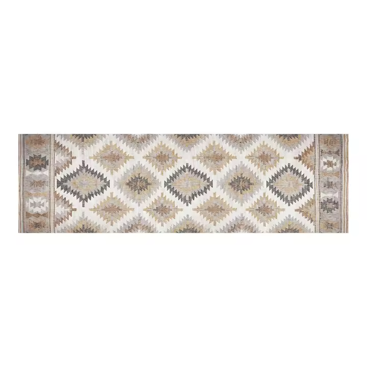 Alfombra vinílica estampada kilim grises 60 x 200 cm - 1