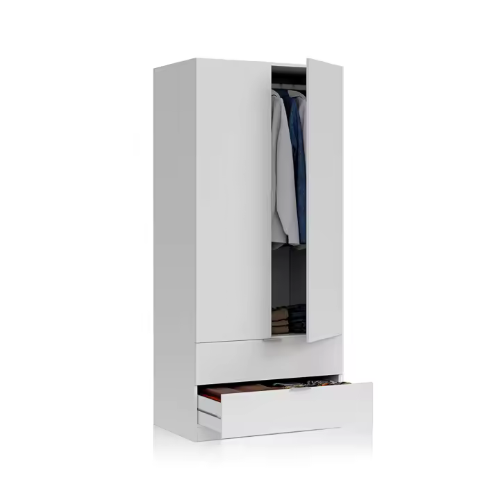 Duehome -Armario Low Cost 2 puertas 2 cajones - 1