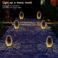 Lámparas Solares Colgantes Impermeables Con Mango Para Jardín Decorativas Para Patio Porche Camino Luz Solar Exterior Con Manija De Metal - details 2