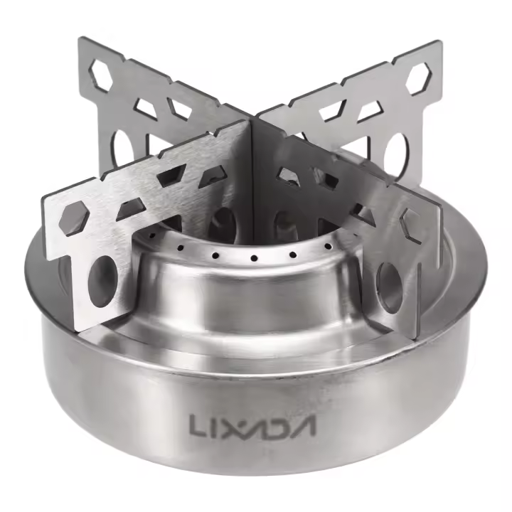 Estufa De Camping Lixada Exterior Mini Alcoholesta En Titán Y Acero Inoxidable Con Soporte Cruzado Estufa Portátil Para Picnic - 1