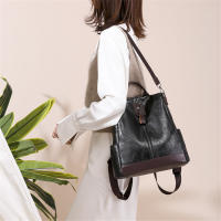 Mochila De Cuero Vintage Para Mujer 3 En 1 Antirrobo Capaz Para Niñas Adolescentes Bolsa Escolar De Viaje Mochila Feminina - details 12