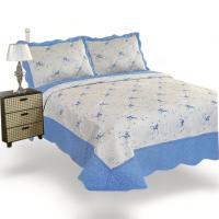 KingnetStore - Colcha Bouti Bordada Acolchada, Colcha Cubre Cama 100% Poliéster. Fina, Extra Suave y Ligera. Ideal para Primavera Verano Entretiempo, Con Funda Cojín Almohada, Elegancia y Suavidad con un Diseño Floral. Para Cama de 90 105 135 150 CM - details 2