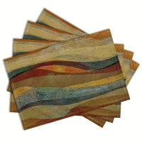4/6/8pcs Matrículas De Comedor Retro Onduladas Lavables Y Reutilizables Resistentes Al Calor De Lino Falso Para Mesas De Comedor Y Cocina - details 1