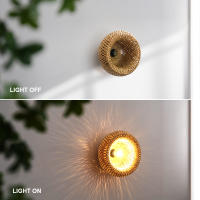 Lámpara De Techo De Bambú Tejida a Mano Estilo Chino Luz De Techo Rattan Wicker Arte De Madera Para Decoración De Hogar Cocina Restaurante - details 7