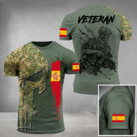 Camiseta De Verano Para Hombre Estilo Militar Con Estampado De Bandera Diseño Oversize Cuello Redondo Manga Corta Moda Casual - details 8