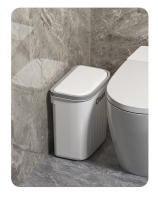 Bandeja De Papelera De Prensa Montada En La Pared 12/16L Con Tapa Para Baño Y Cocina Caja De Basura Ecológica De Plástico Rectangular - details 14