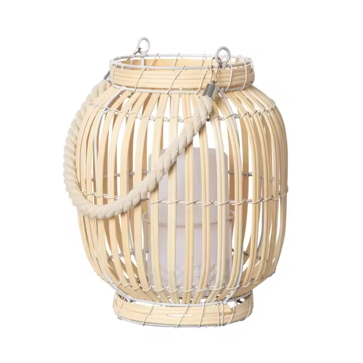 Ledkia Lámpara de Mesa LED Portátil para Exterior Ratán Dragonera Natural - 1