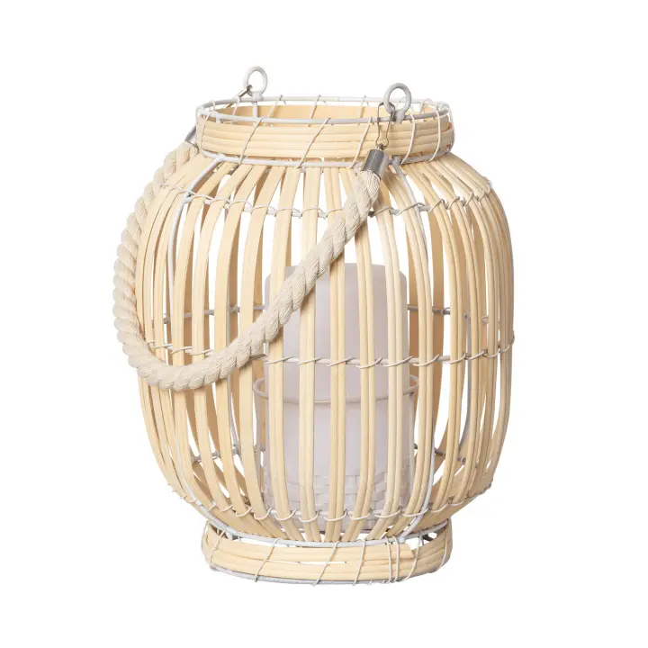 Ledkia Lámpara de Mesa LED Portátil para Exterior Ratán Dragonera Natural - 1