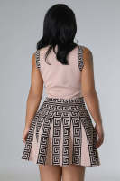 Vestido Mini De Oficina Para Mujer Estampado Y Elástico De Tenis Con Cuello Redondo Y Falda Plisada Casual Middle Age Polyester - details 40