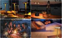 Lámpara De Escritorio Recargable LED Con Sensor De Toque Luz Nocturna USB Para Lectura Decorativa Para Habitación Hotel Restaurante Bar Moderno Metal - details 3