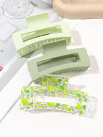 3 Pcs Clip De Pelo Grande Para Mujeres Y Niñas Clips De Cabello Fuerte Mate Cuadrado Para Pelo Grueso O Fino Protección Solar Accesorio De Moda - details 6
