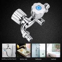 Grifo de Agua fría Grifo de lavabo with Doble Caño y G1/2 Manija de Diamante para fregadero de Cocina (Manija del obturador G1/2) - details 1