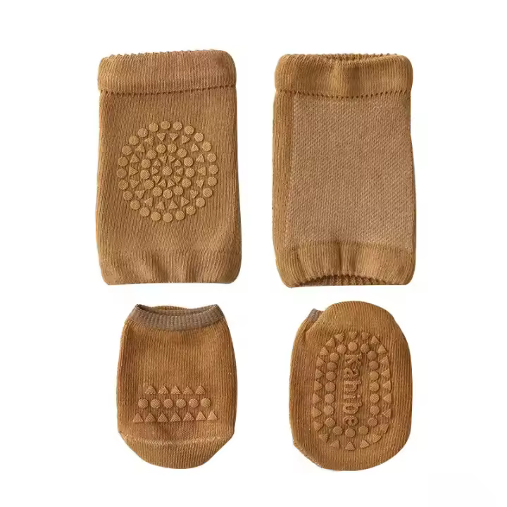 Pies De Bebé Con Protección De Rodilla En Calcetines Antideslizantes Para Niñas Y Niños Color Sólido Seguridad Al Escalar En La Pista De Carreras Invierno 2023 - 1