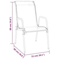 vidaXL Juego de comedor para jardín 3 piezas acero y textilene negro - details 5