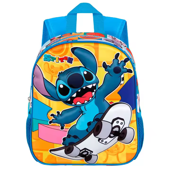 Mochila 3D Skater Stitch Disney 31cm. Mochila ergonómica con amplio espacio. Diseño resistente y versátil para llevar tus pertenencias con estilo. - 1