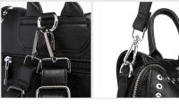 Mochila De Cuero Genuino Para Mujer Lujo Con Hebilla Multifuncional Bolso De Hombro Retro Para Viaje Y Escuela Moda Para Niña Adolescente Negro - details 24