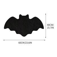 Alfombra De Baño De Halloween Con Diseño Irregular De Murciélago Y Red De Araña Antideslizante Para Sala De Estar Dormitorio Cocina - details 2