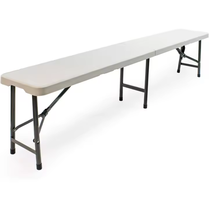 Banco Plegable Portatil Resina 180x29x43 cm Nyana Home Estructura Acero Bases de Resina Asas de Transporte Cierre Seguridad - 1