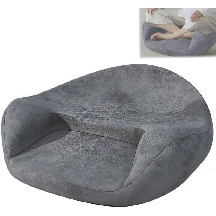 Cojín de espuma para meditación, cojines extragrandes para el suelo, cojín de yoga con respaldo, tapetes gruesos para meditación, lectura y relajación (gris estrellado) - 1