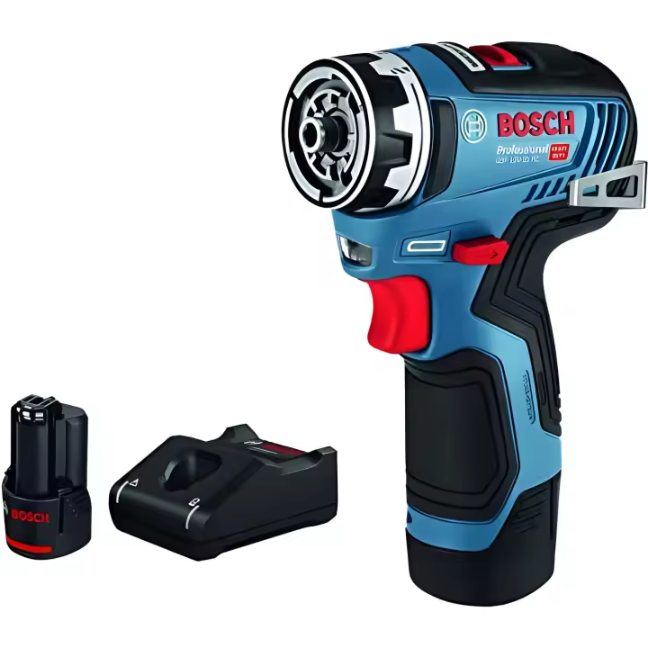 Bosch GSR 12V-35 FC - Taladro Inalámbrico Profesional con Cabezal Flexiclick y 2 Baterías X 3.0 Ah - 1