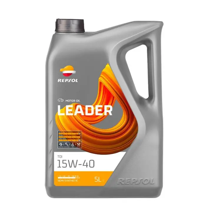 Repsol Aceite de Motor  Leader TDI 15W40, Bidón de 5 litros, ACEA A3/B4 API SL/CF MB 229.1 - ¡Mantén tu coche en perfecto estado! - 1