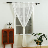 Cortina De Tules Bordada Con Patrón De Ramas De Sauce Para Estilo Moderno Pastoral Decoración De Sala De Estar Translúcida De Poliéster 100% - details 6