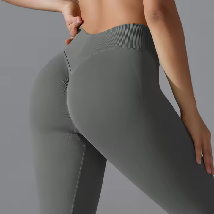 SSITO Nuevos pantalones de Yoga de entrenamiento moldeador de meloalgodón con cinturón en V y espalda sin Costura, Pantalones de Deporte para Corver y dar forma a La aptitud - 1