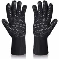 Guantes de barbacoa 1472 ℃ Guantes de Asar resistentes al calor Guantes de Horno antideslizantes de silicona Guantes de cocina Para barbacoa Asar A LA Parrilla Cocinar para hornear - details 0